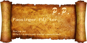 Passinger Péter névjegykártya
