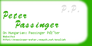 peter passinger business card